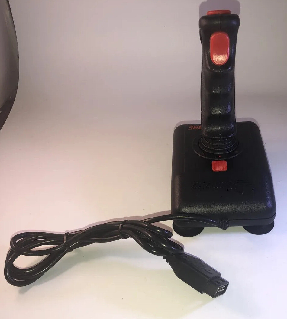 Suncom Analog Sabre Joystick Black & Red 2 Button Control Suction Mount -New