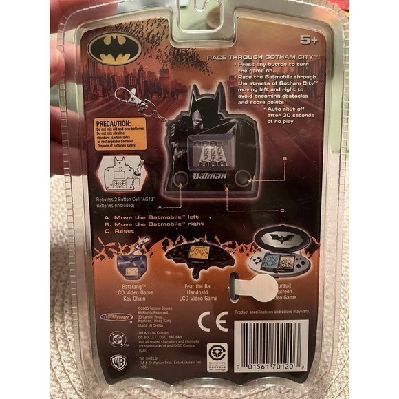 Batman Begins DC Comics Batmobile LCD Video Game Keychain Charm NEW 2005