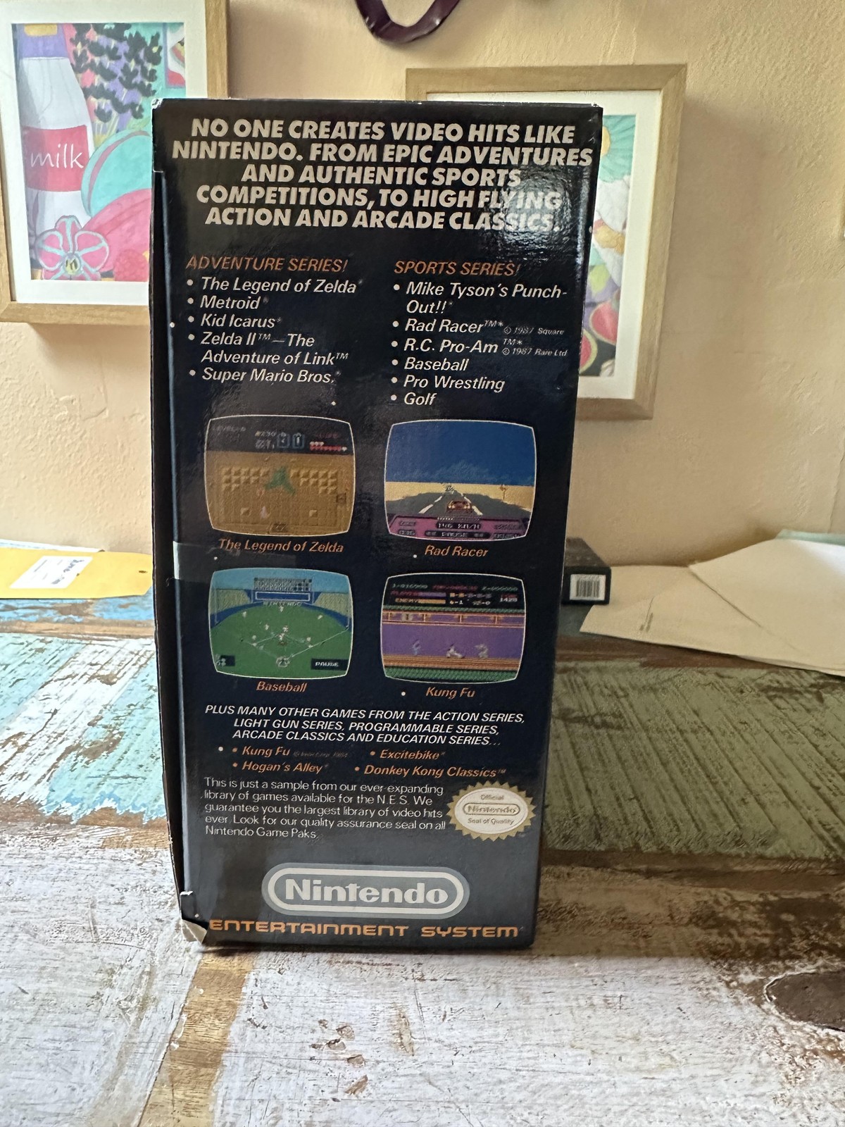 Vintage Nintendo NES Action Set Original Box Only Styrofoam Inserts Manuals