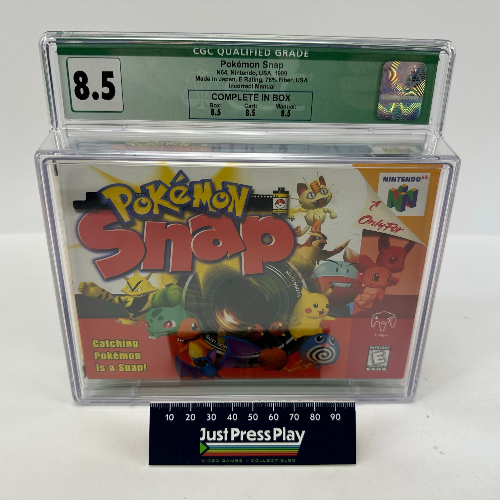 Pokémon Snap Nintendo 64 CIB CGC Graded 8.5 Q 78% Fiber