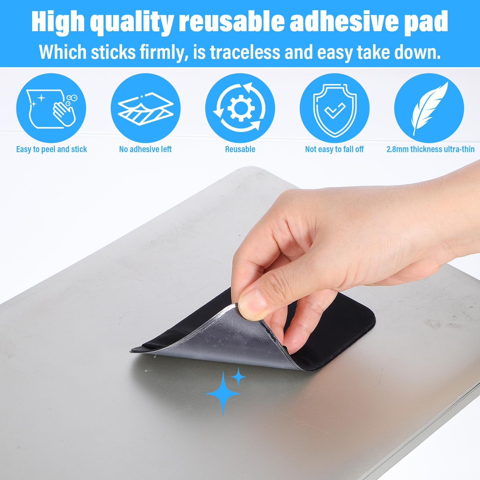 Gsbnjuy Portable Hard Drive Sleeve 2-Pocket Stick On Pouch Reusable Adhesive