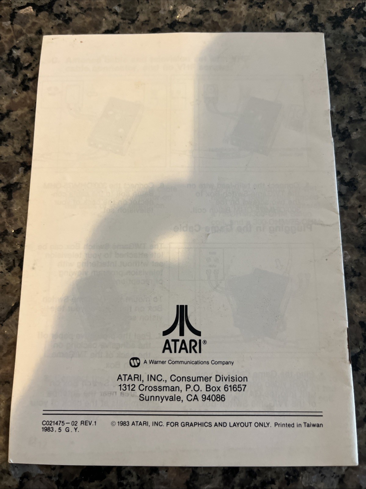 Atari Installing The TV Switch Box MANUAL ONLY Authentic
