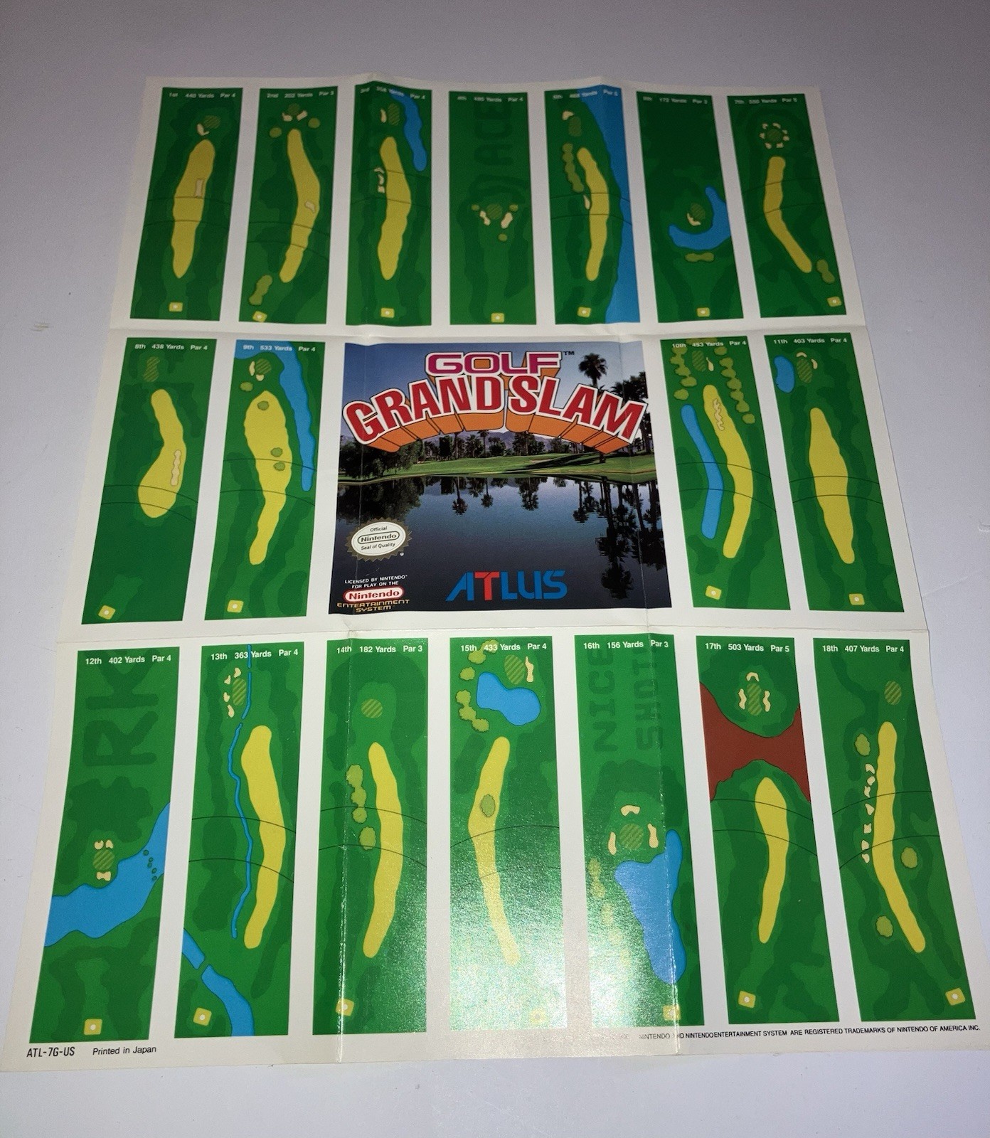rare GOLF GRAND SLAM NES Game in Box w/manual, foldout & foam piece Fine shape