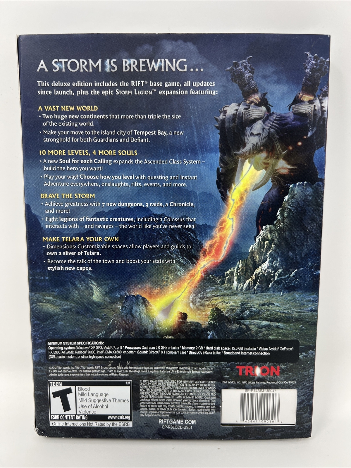 Rift: Storm Legion (PC, 2012) BRAND NEW FACTORY SEALED ONLINE GAME