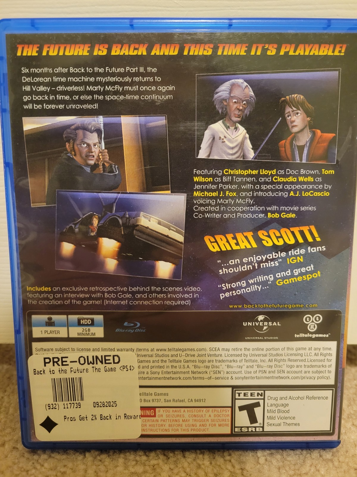 Back to the Future 30th Anniversary PS4 CIB COMPLETE, Tested