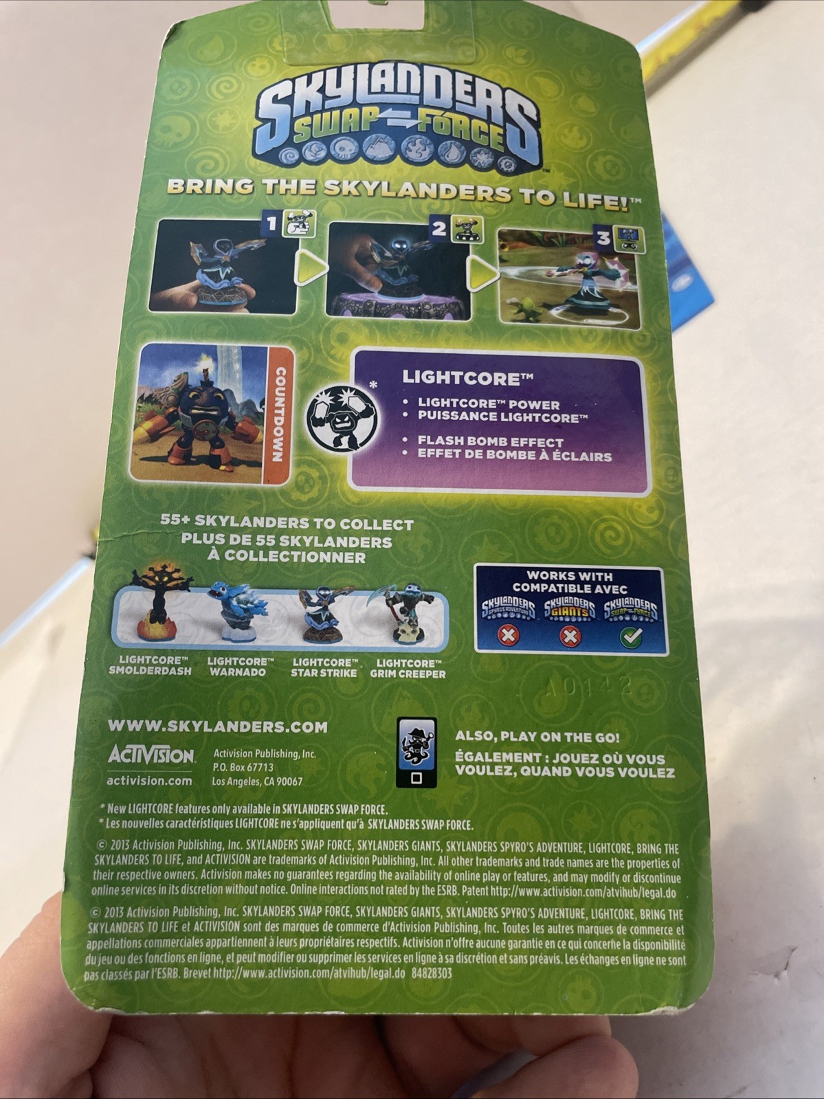 Skylanders Swap Force Lightcore Countdown Character Pack Brand New! & 2 Packs