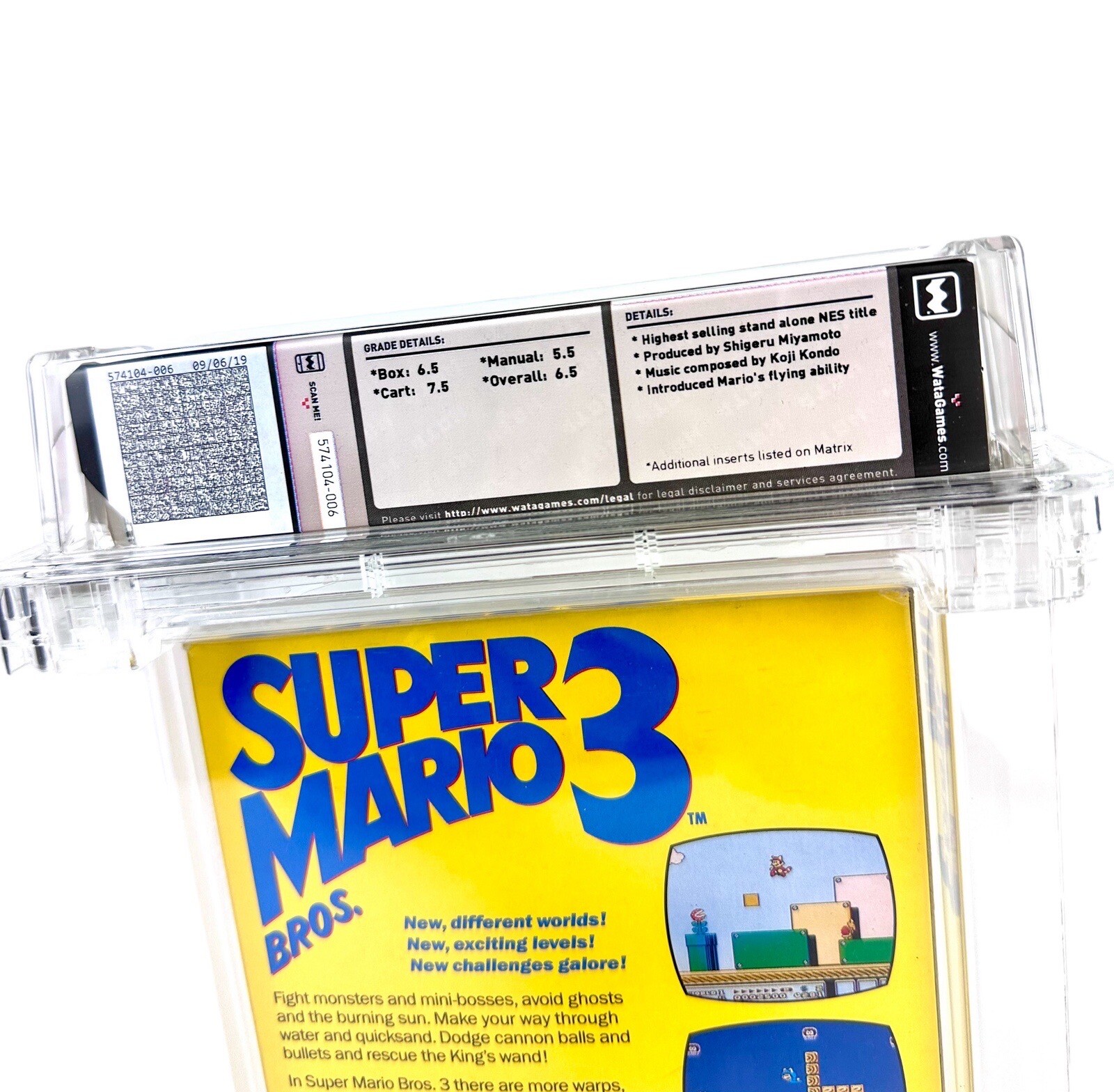 NES Super Mario Bros 3 CIB Complete In Box WATA 6.5 Left Bros Early Print Game