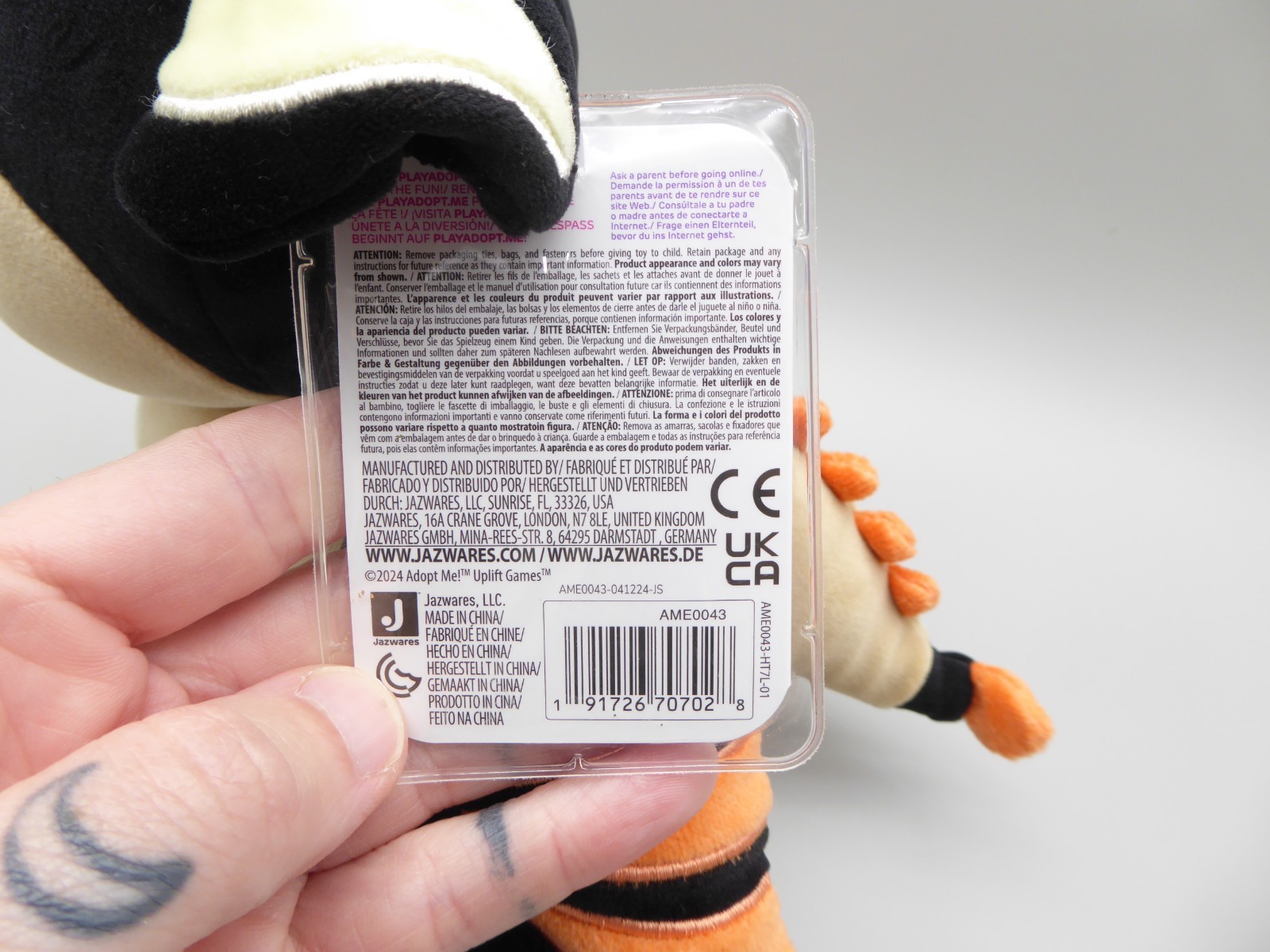 Adopt Me! Legendary Bat Dragon 8-Inch Plush w/Hang tag & Witch Hat Code **NEW**
