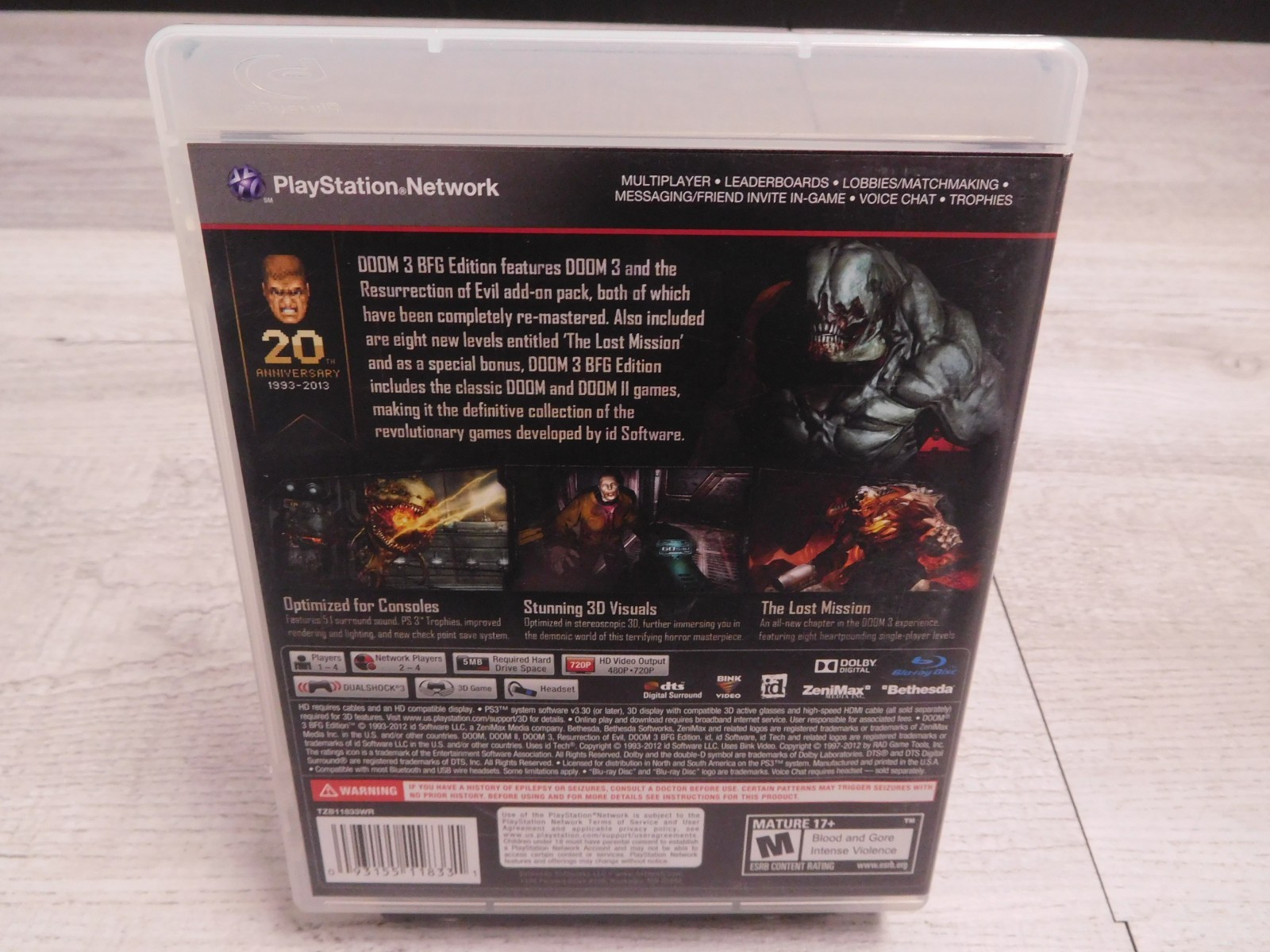 Doom 3 BFG Edition 2012 Sony Playstation 3 PS3 CIB Complete Video Game