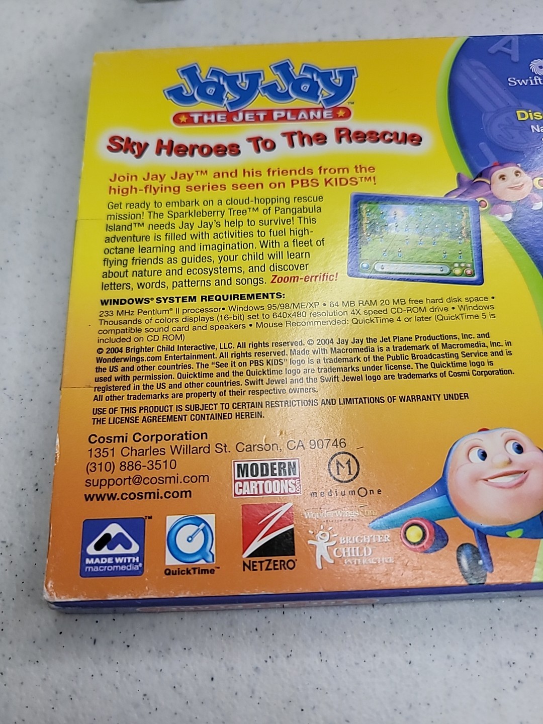 Jay Jay the Jet Plane: Sky Heroes to the Rescue PC CD ROM Software Age 3-7