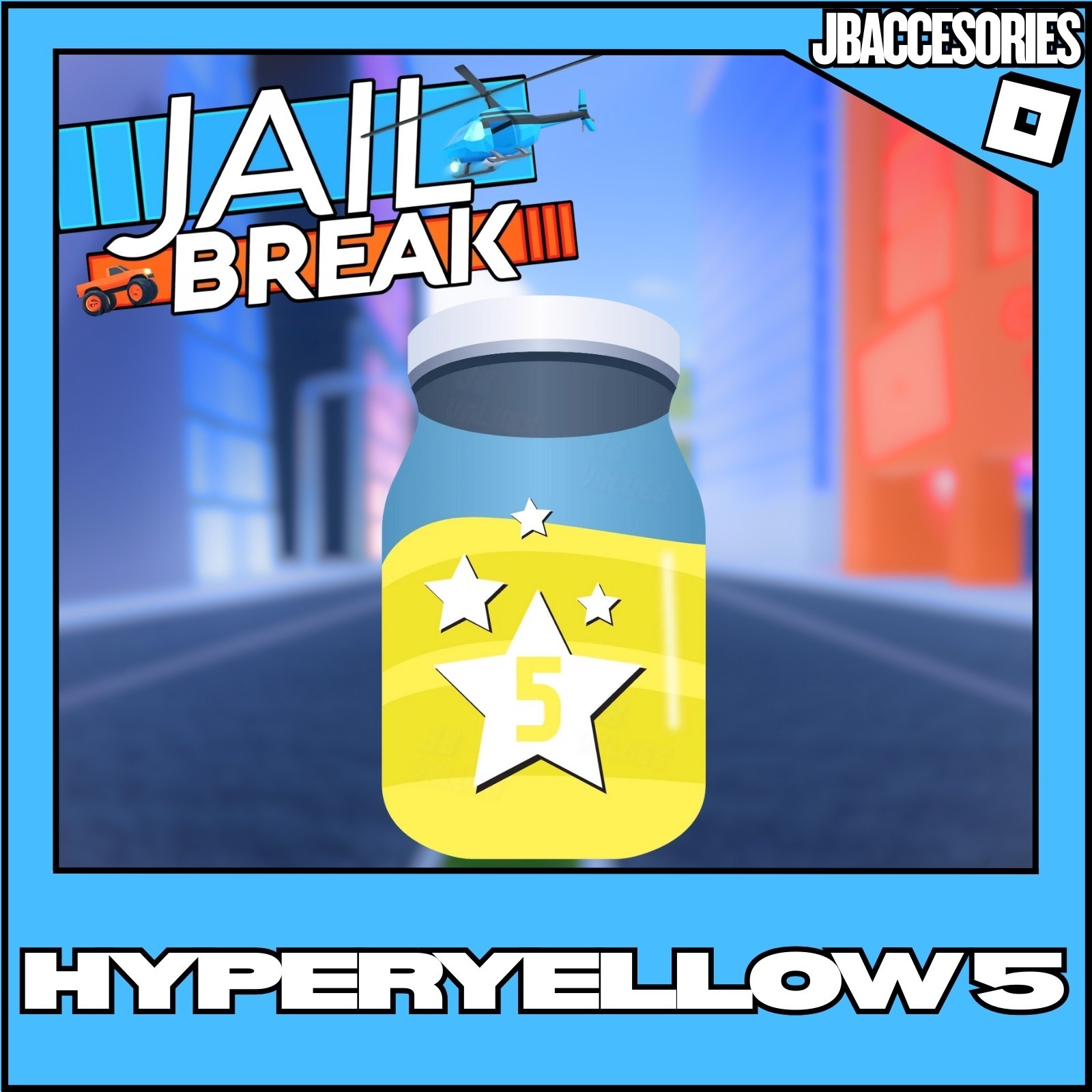 HYPERYELLOW LVL 5 Roblox JailBreak 💎 FAST DELIVERY⚡