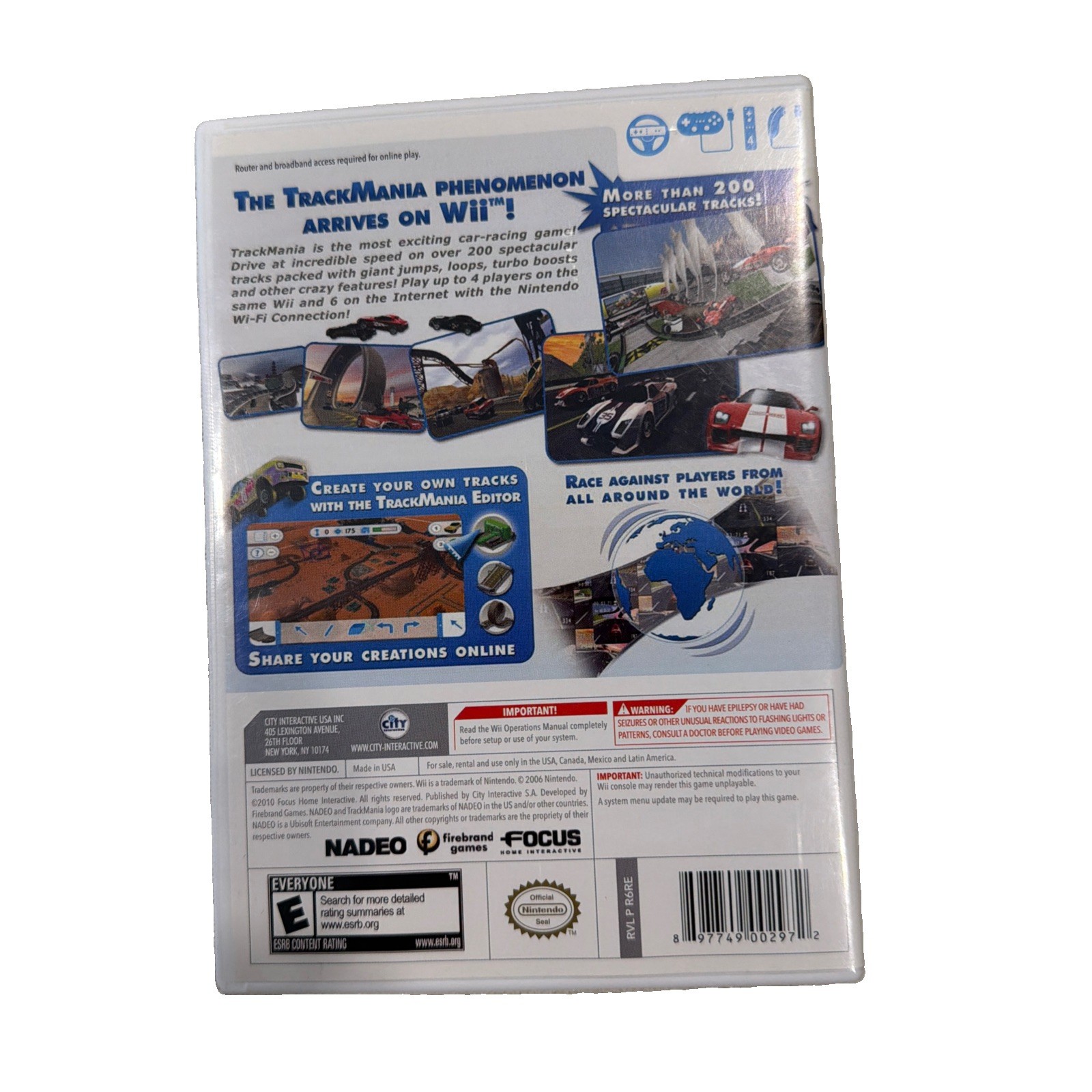 TrackMania: Build to Race Nintendo Wii Interactive Complete