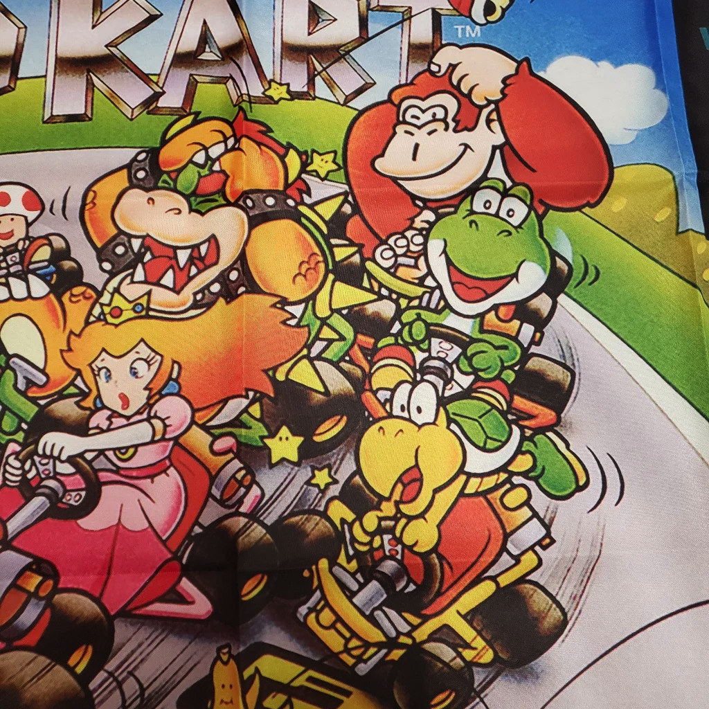 Super Mario Kart Custom Wall Flag Banner Tapestry 2 x 3 Ft, SNES
