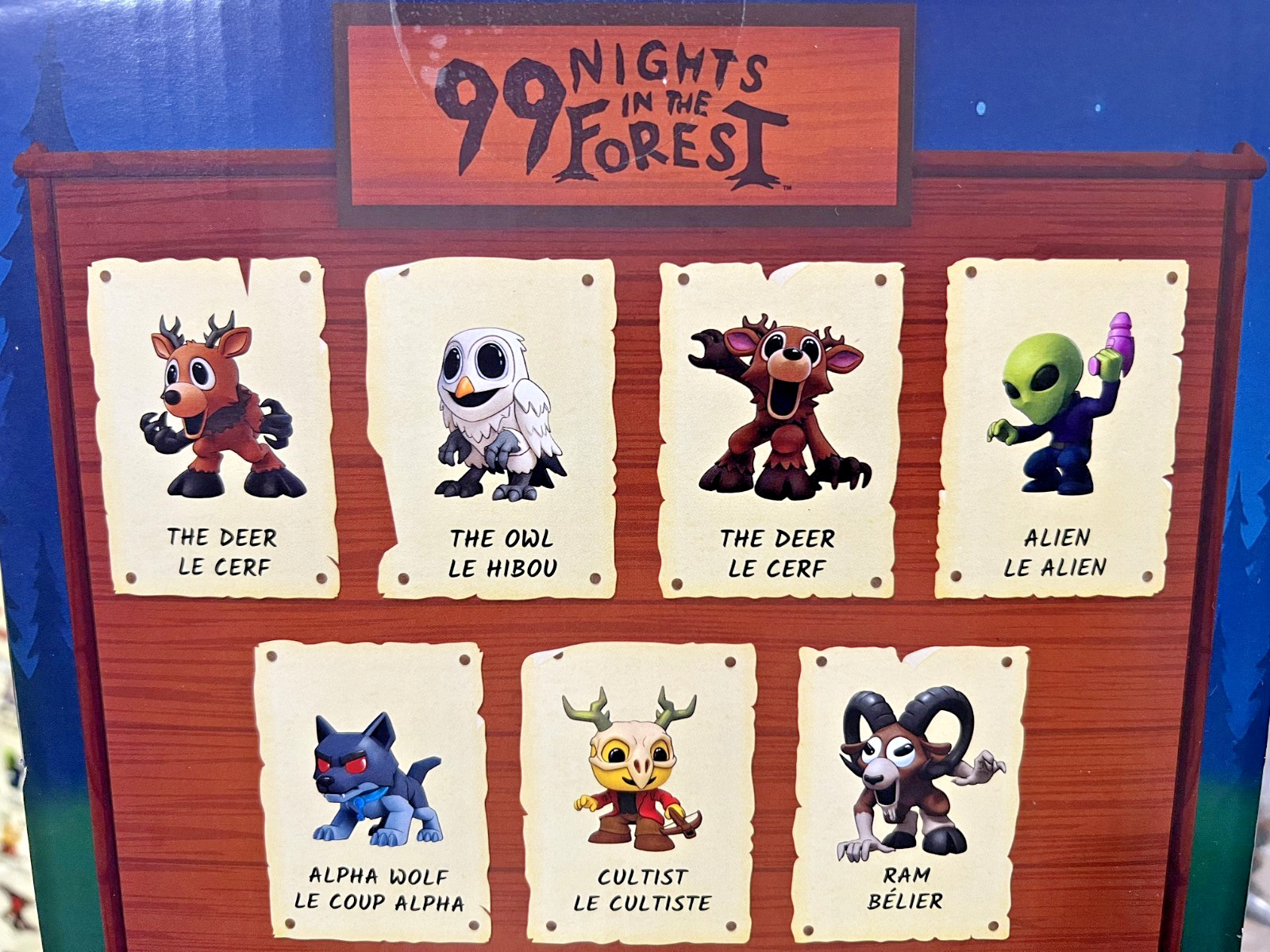 ROBLOX 99 NIGHTS IN THE FOREST MINIFIGURES SET OF 7 INCLUDES DLC CODES **NEW**