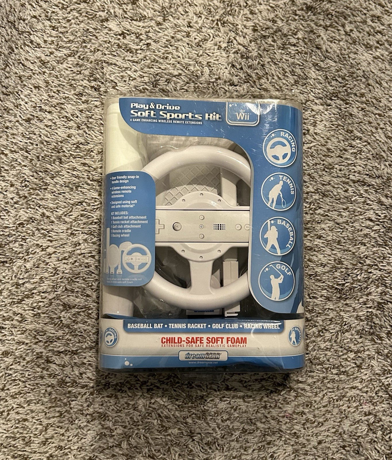 NISP Dreamgear 4 Sports Play & Drive Soft Sports Kit for Nintendo Wii *SEALED*
