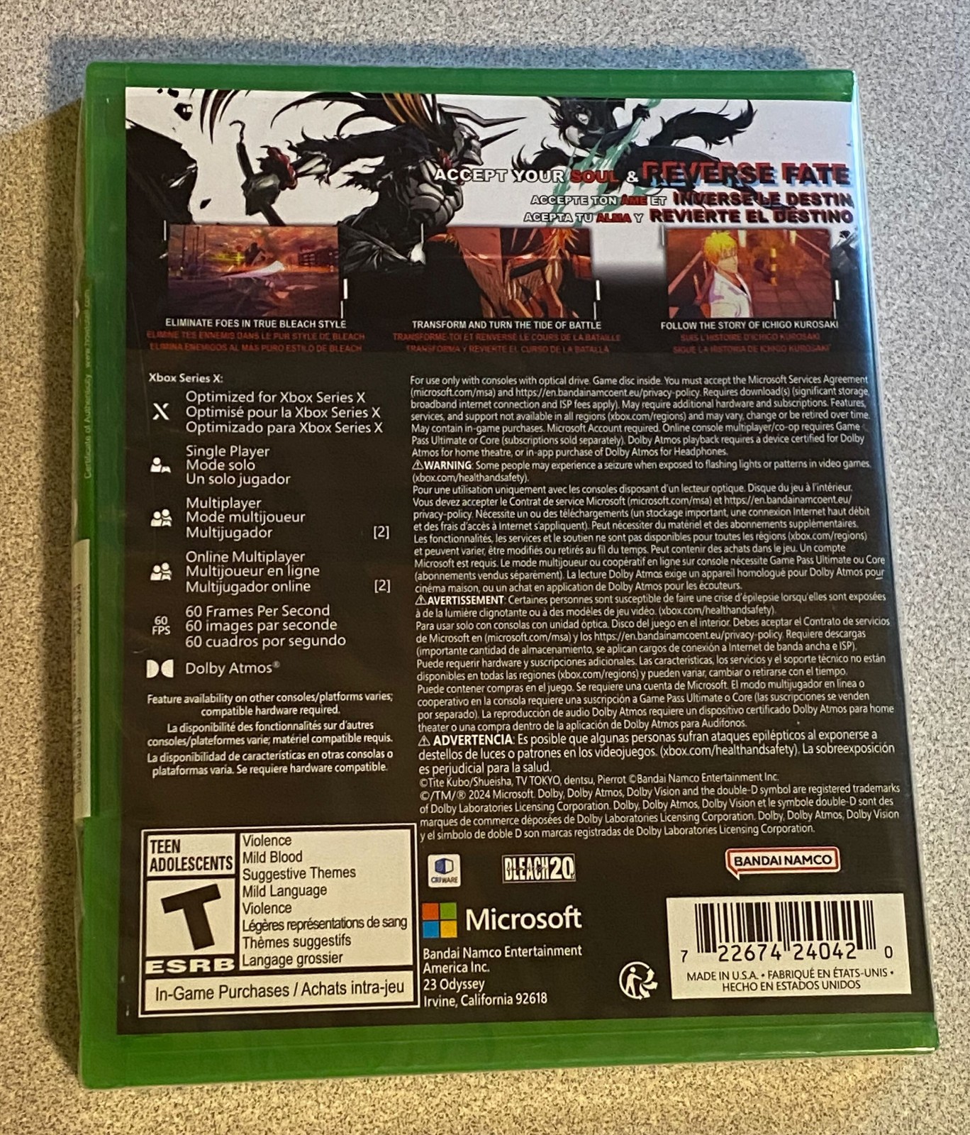 Bleach Rebirth of Souls Xbox Series X Brand New Sealed Bandai Namco 722674240420