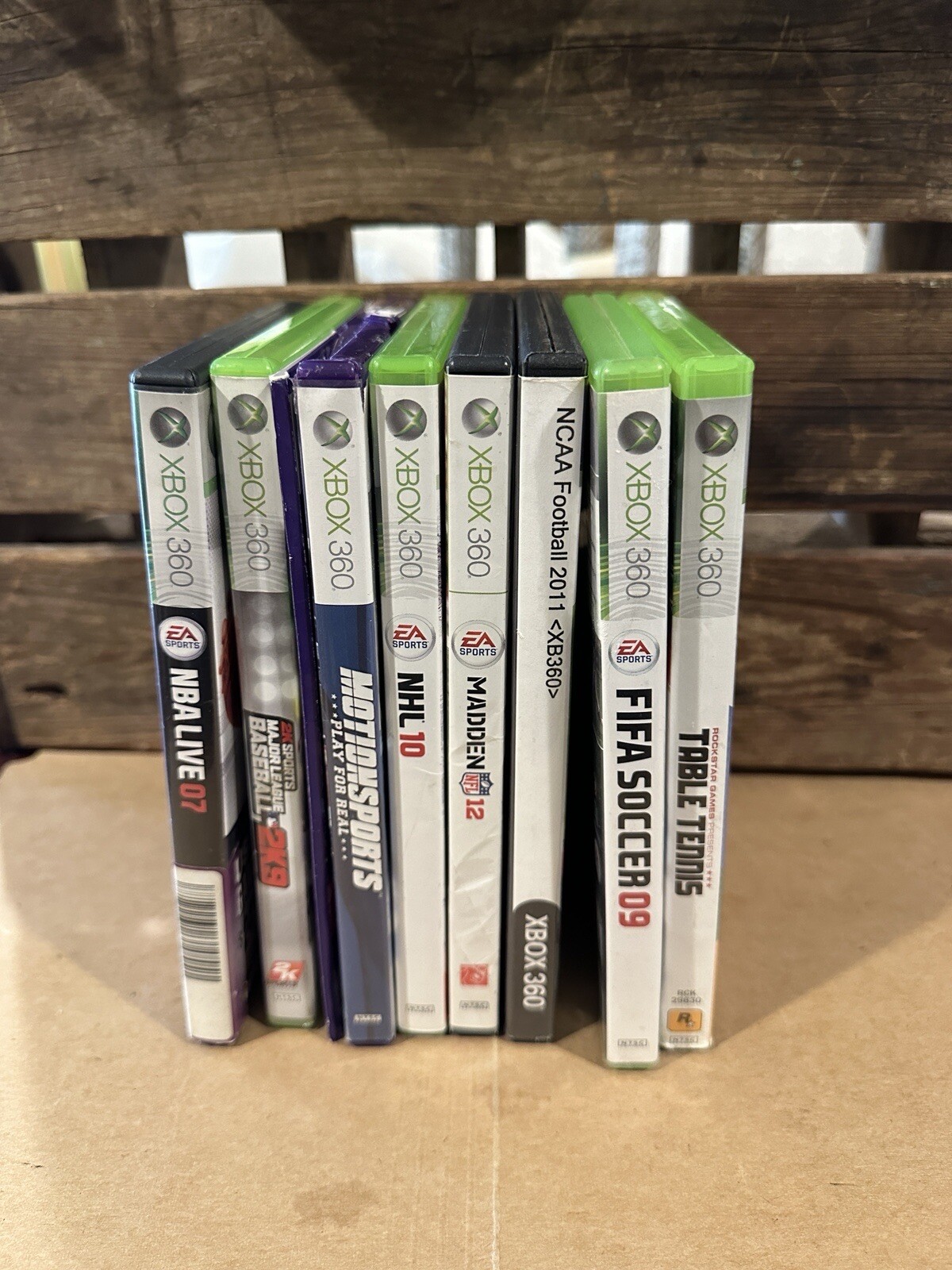 Lot of 8 Xbox 360 Games NBA Live 07, MLB 2K09, NHL 10, Madden 12, Fifa 09