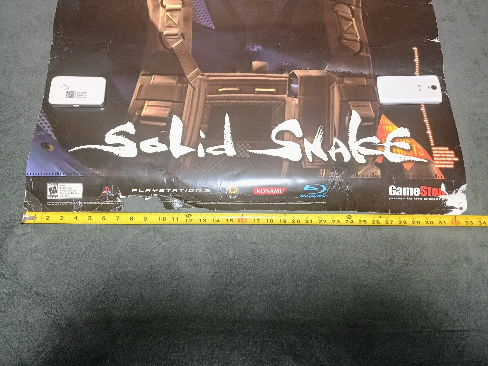 GameStop Metal Gear Solid 4 Solid Snake Poster Huge Oversized 47″x33″ Promo Ad