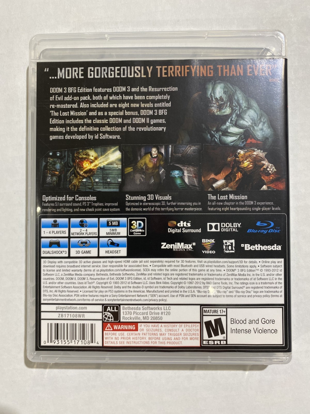 Doom 3 BFG Edition PS3 PlayStation 3 – Free Shipping TESTED