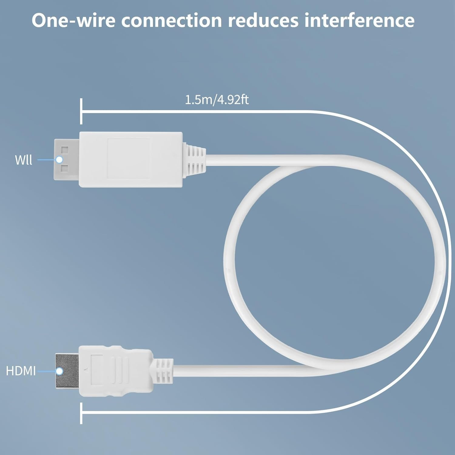 5Ft WII to HDMI Converter Cable Adapter,For Use with Full HD 1080P Devices