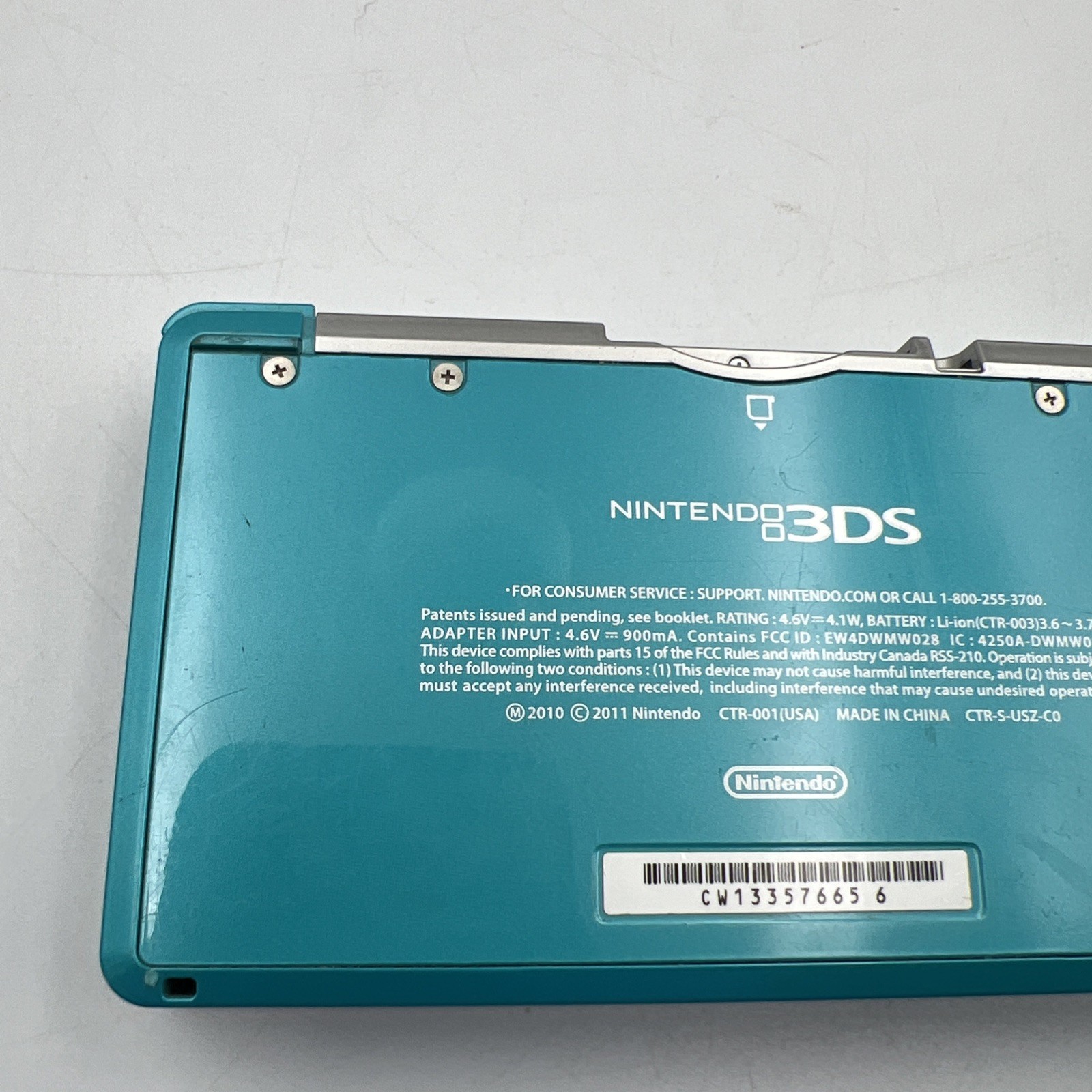 Nintendo 3DS Handheld System Aqua Blue NO CHARGER. TESTED WORKING.
