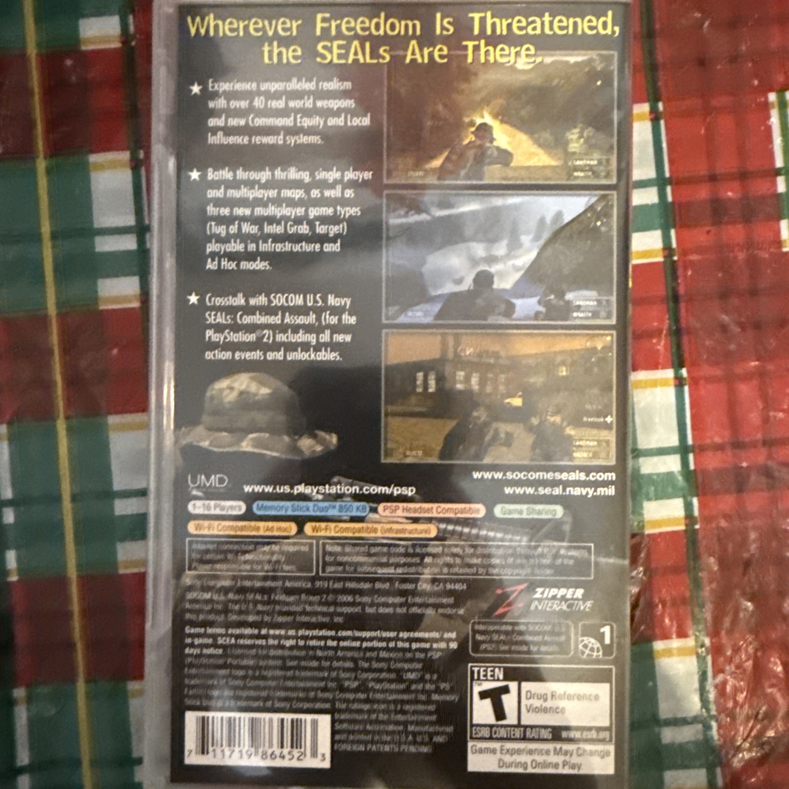 SOCOM US Navy Seals Fireteam Bravo 2 Sony PSP 2005 Video Game Great Condition