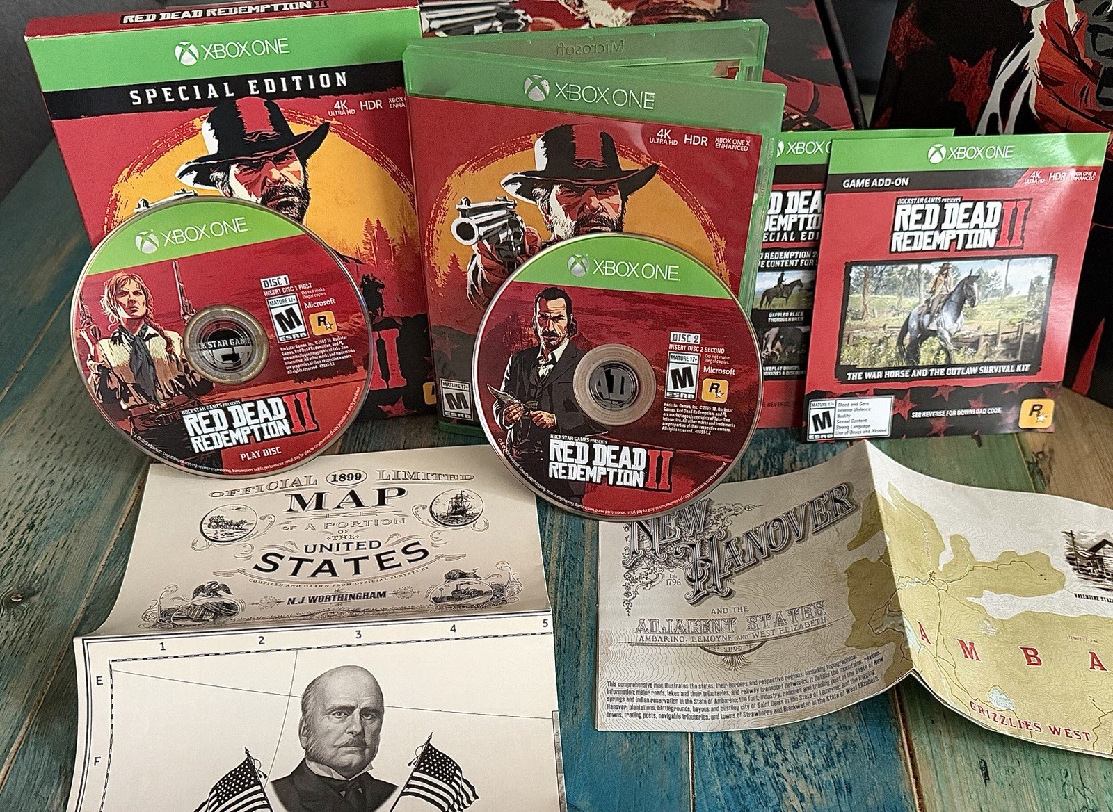 Red Dead Redemption II 2 Collector’s Box CIB contents unopened + game + guide