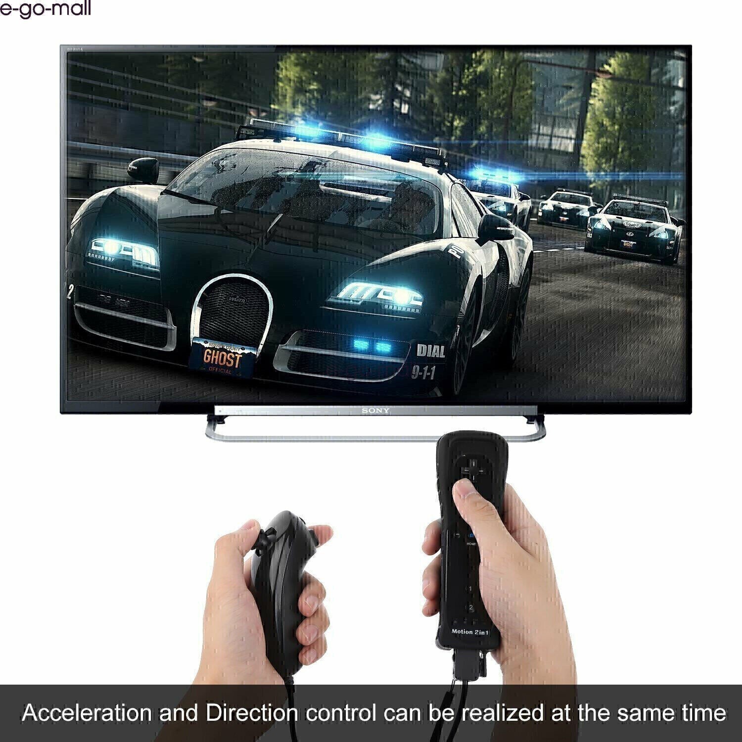 Built-in Motion Plus Wii Remote & Nunchuck Controller for Wii Wii U Console