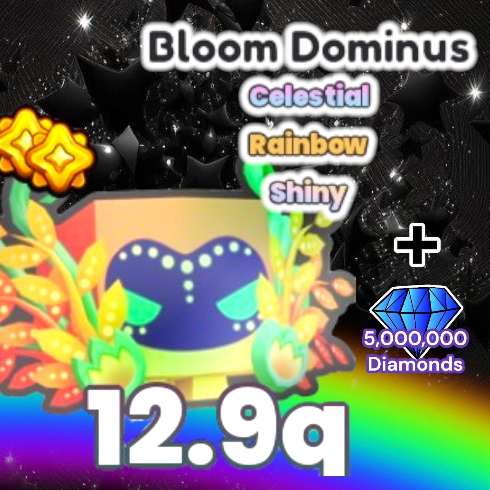 Shiny Rainbow Bloom Dominus + 5 Million Diamonds. OP. PS99