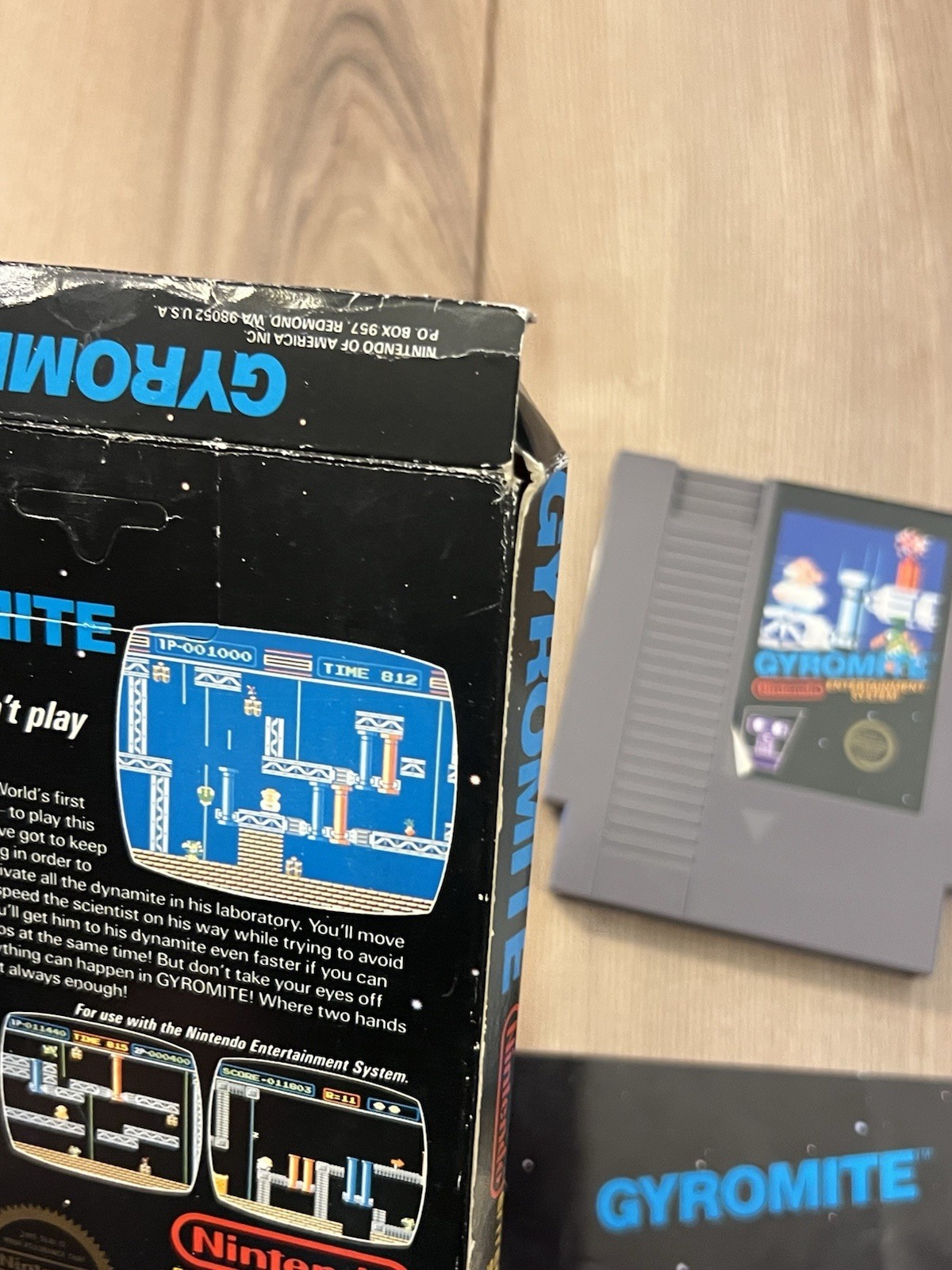 Gyromite (Nintendo NES, 1985) 5-Screw w/ Hangtab Black Box CIB Complete Tested