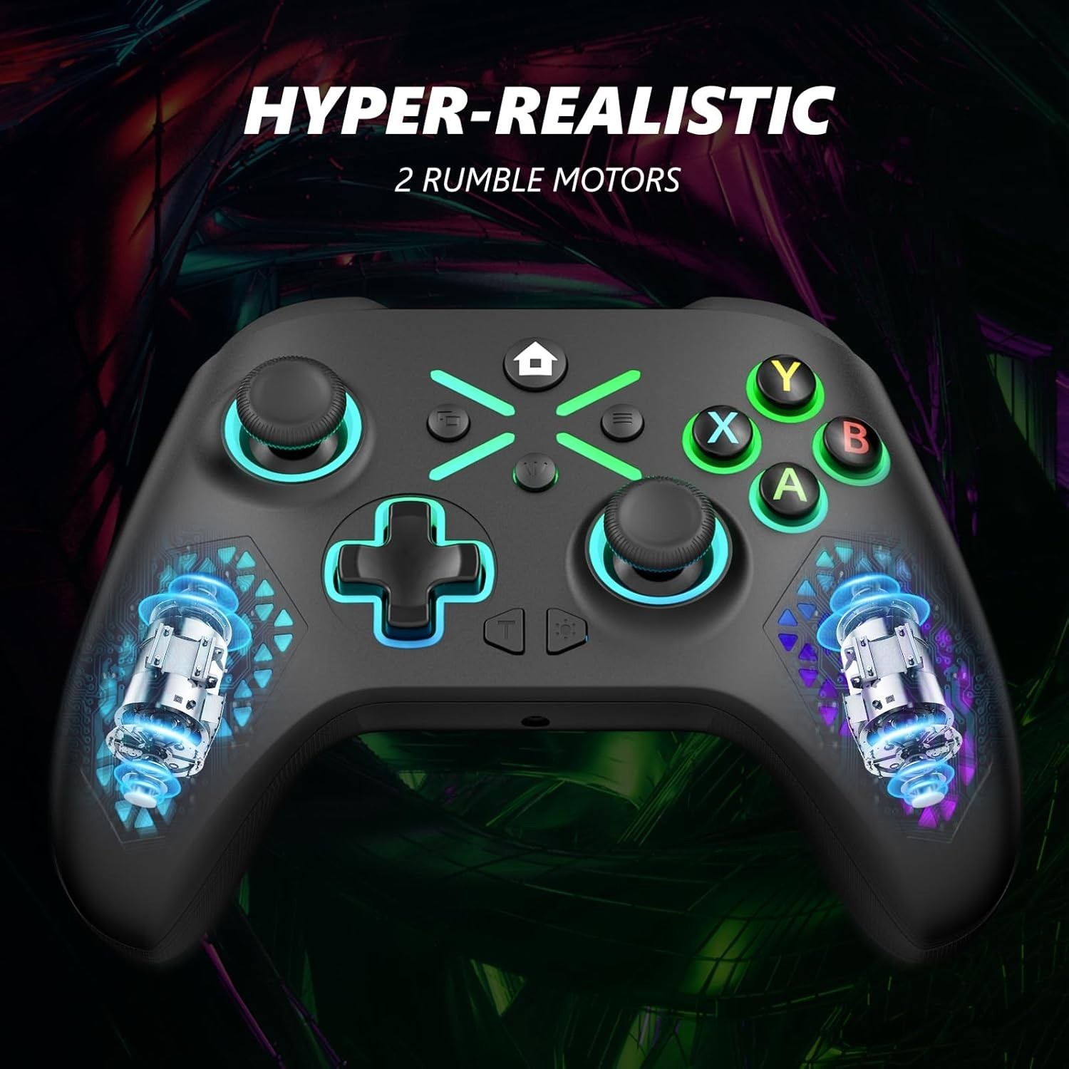 Multi-Platform RGB Wireless Controller for Xbox, 2.4GHz Dual Vibration Gamepad