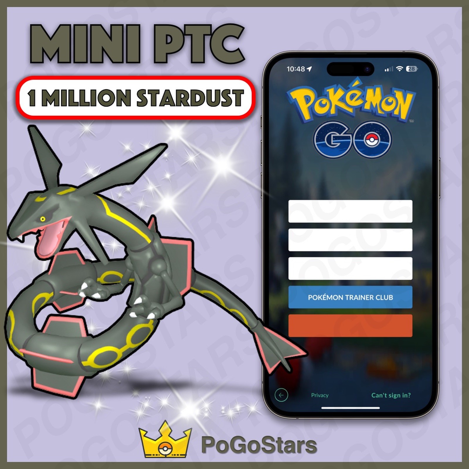 Pokémon PTC Go – Shiny Rayquaza – 1M Stardust✨Read Description✨