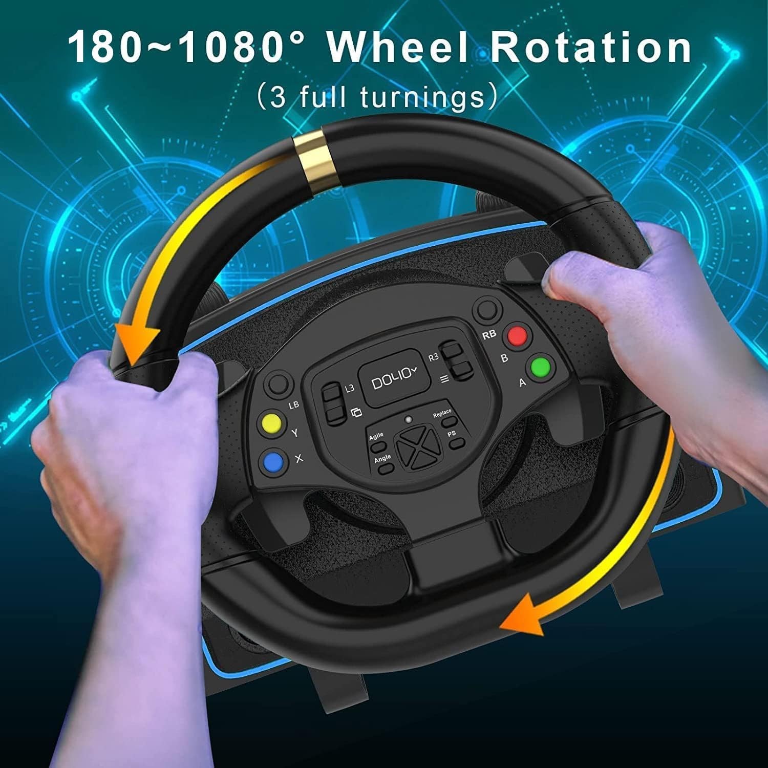 DOYO PC Gaming Steering Wheel with Shifter and Pedal