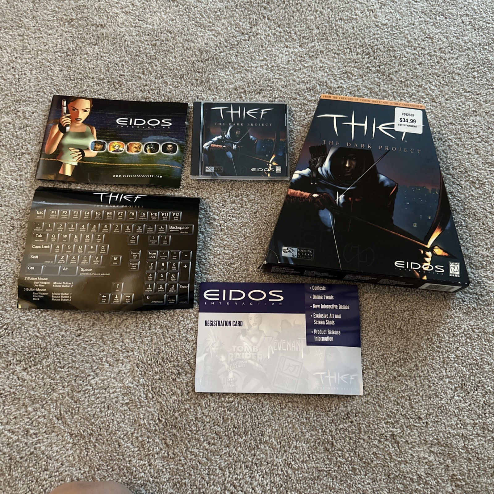 Thief Dark Project EIDOS Trapezoid Big Box PC Game W/ Demo Disk 1998