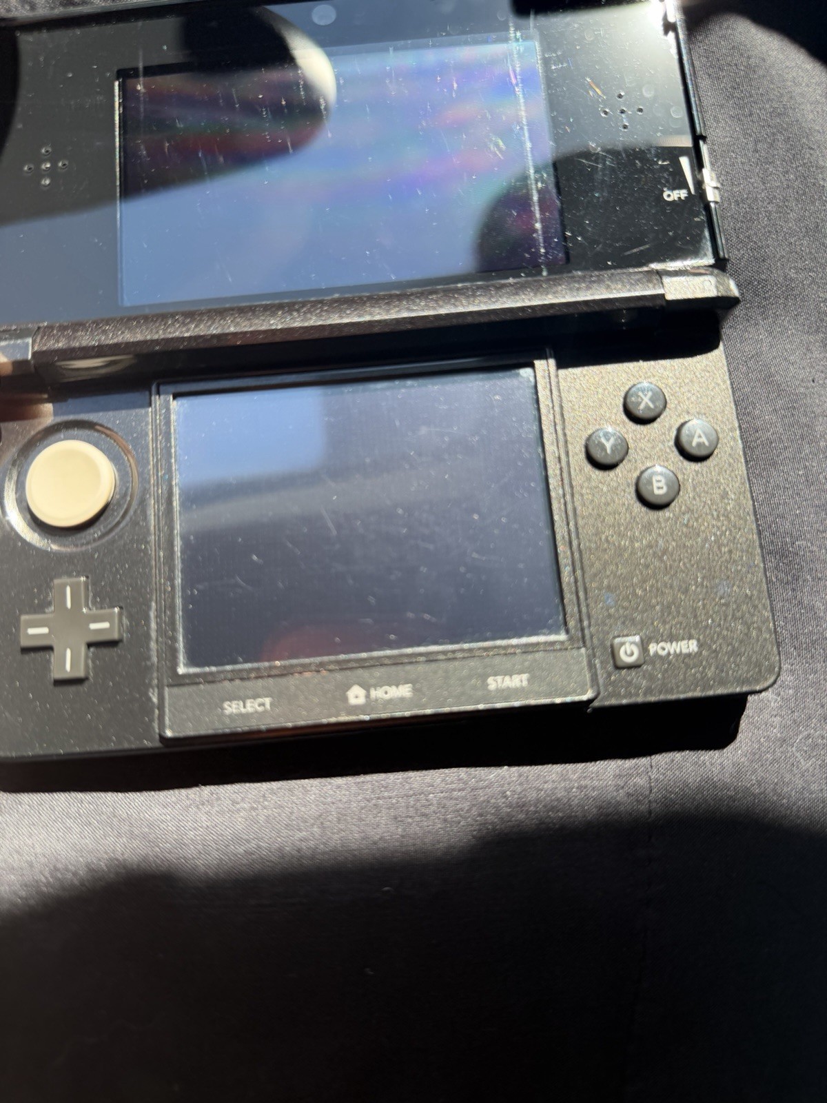 Nintendo 3DS Cosmo Black Handheld Console System CTR-001 CART READER NOT WORKING