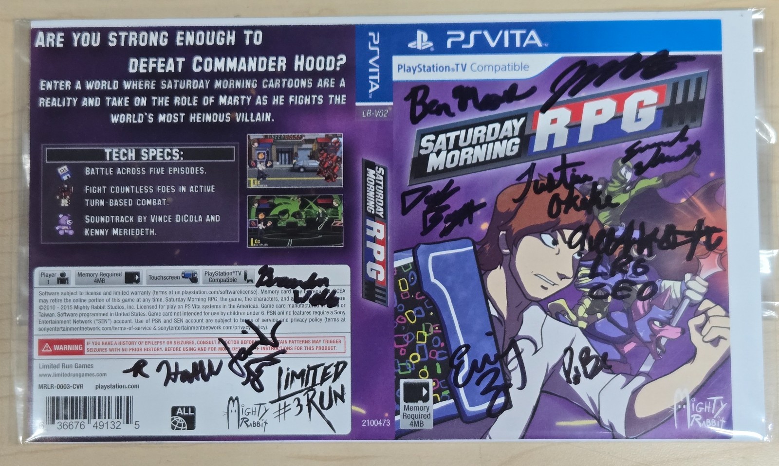 Saturday Morning RPG – Sony PS Vita Limited Run #3 Cover Art – Signed