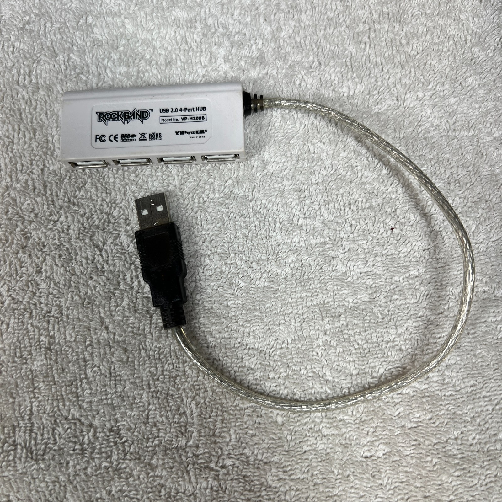 Rock Band ViPowER 4 Port Hub USB 2.0 Dongle Xbox 360 Wii PS2 PS3 OEM TESTED