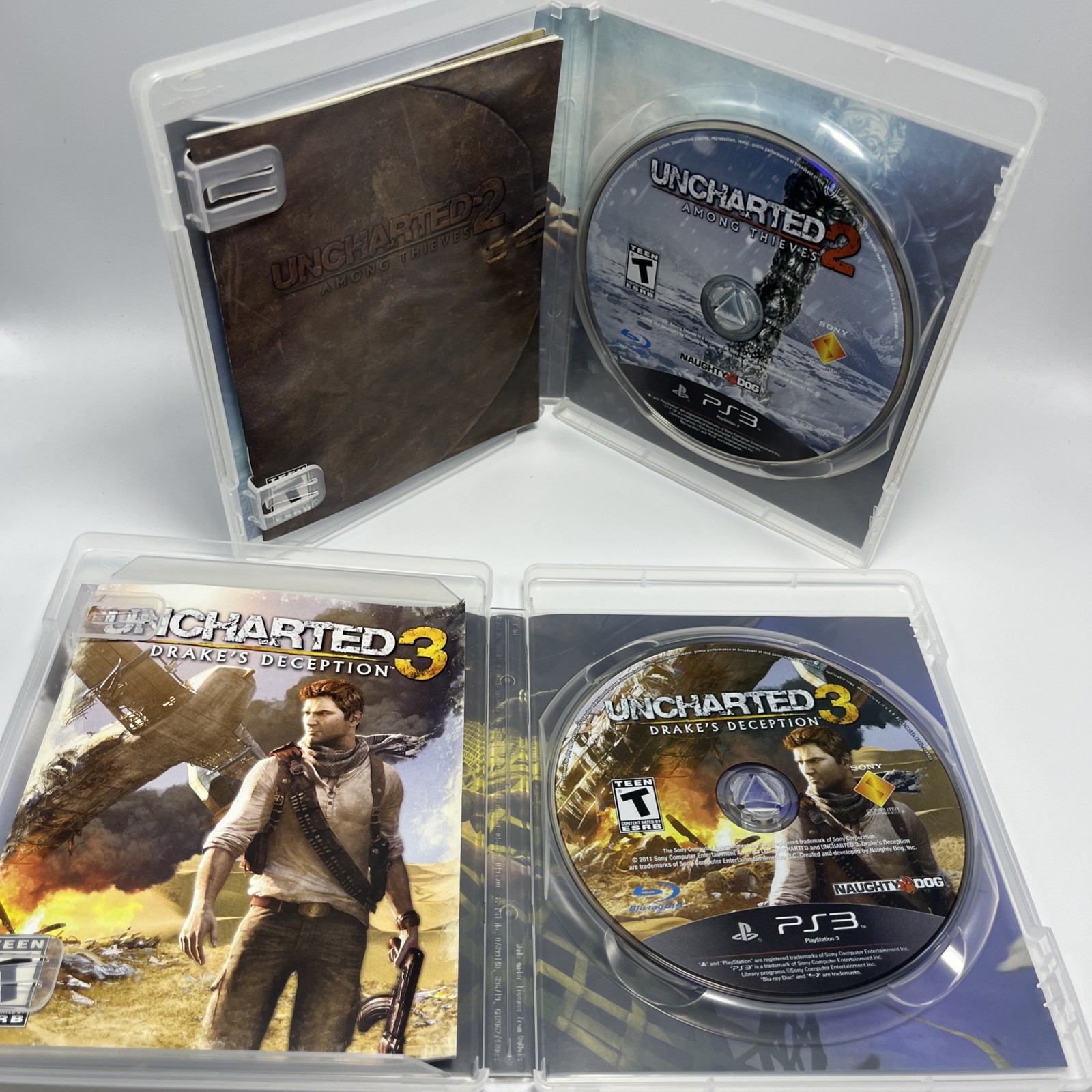 Uncharted 1 2 & 3 Sony PlayStation 3 PS3 Trilogy Lot