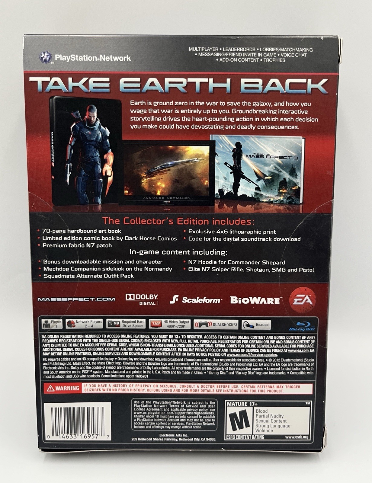 PS3 Game Mass Effect 3 N7 Collector’s Edition Brand NEW 2012 Region 1 USA!