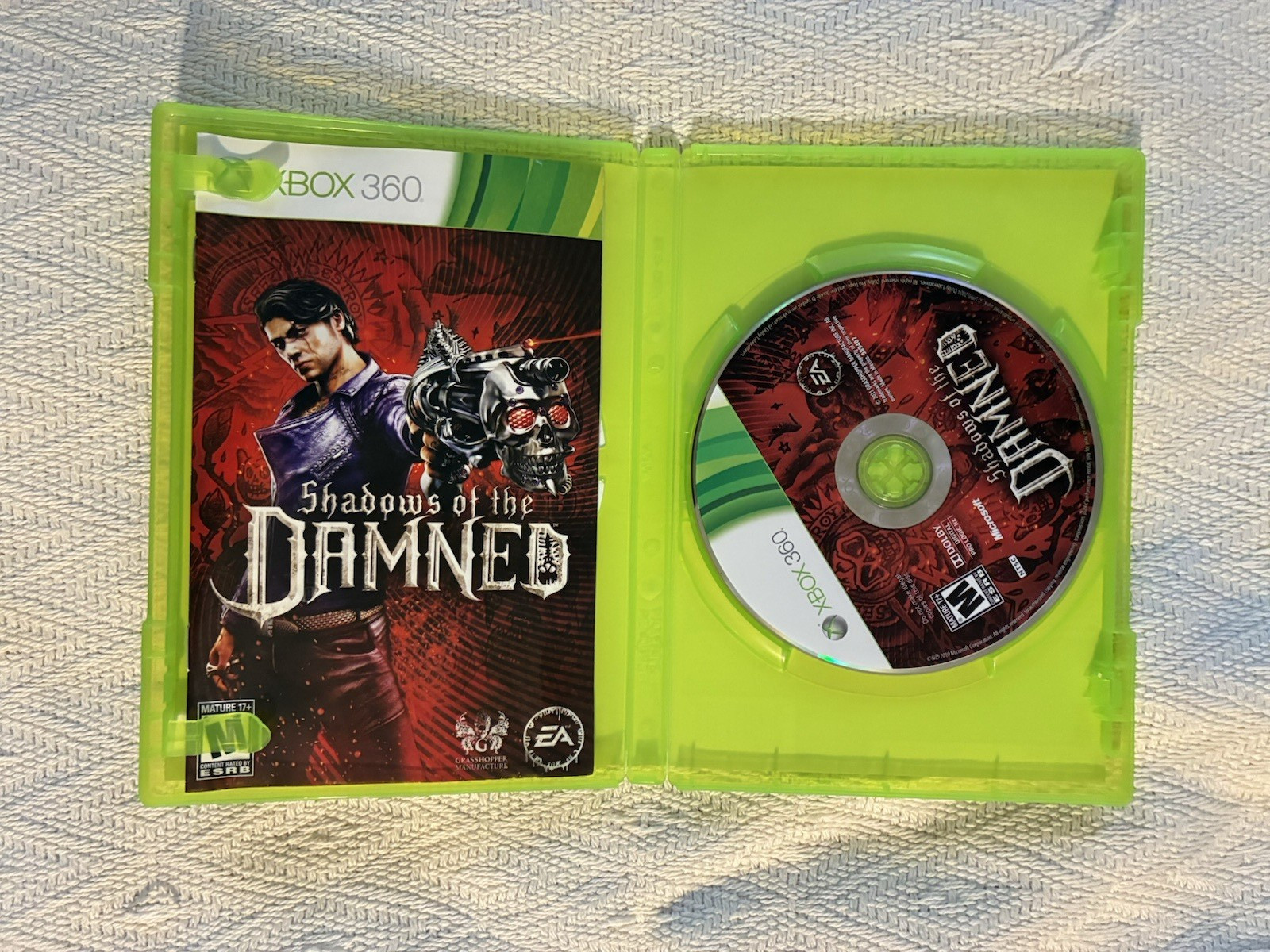Microsoft Xbox 360 Shadows Of The Damned Game Case Manual 2011 Tested Works