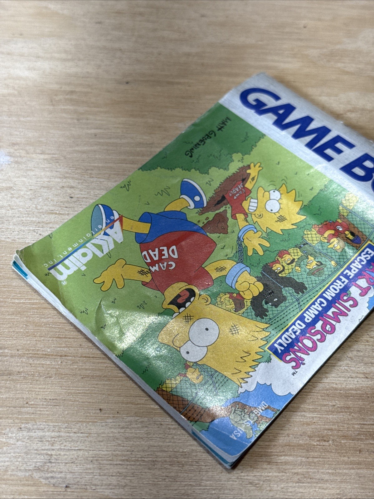 GB Bart Simpson’s Escape From Camp Deadly Nintendo Game Boy MANUAL ONLY