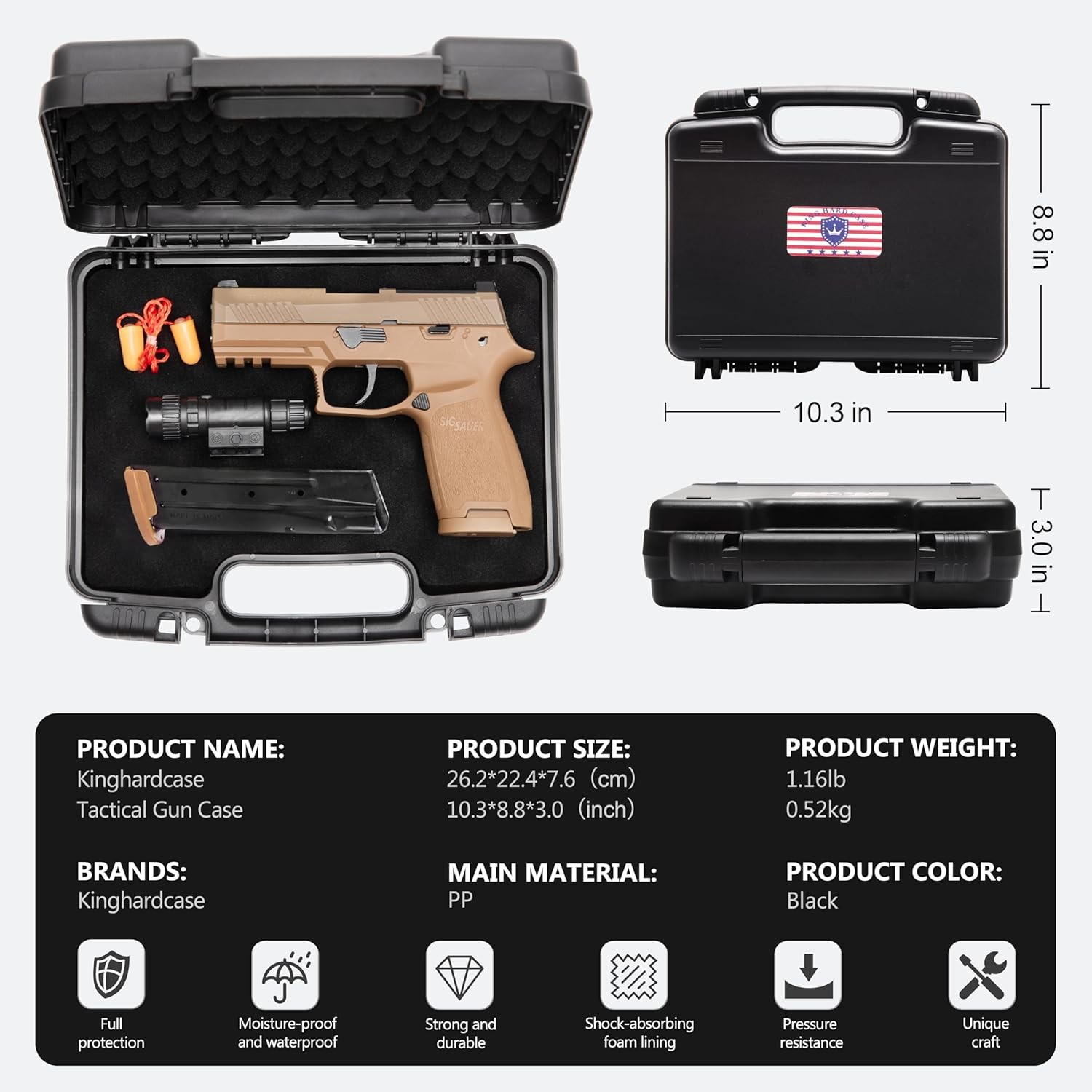 TSA Approved Firearm Gun Case for Handgun Pistol Revolver Shockproof Gun Storage