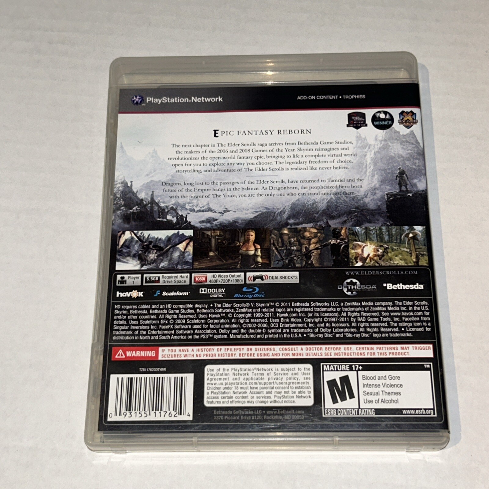 The Elder Scrolls V 5: Skyrim PlayStation 3 PS3 – Manual – No Map – Tested