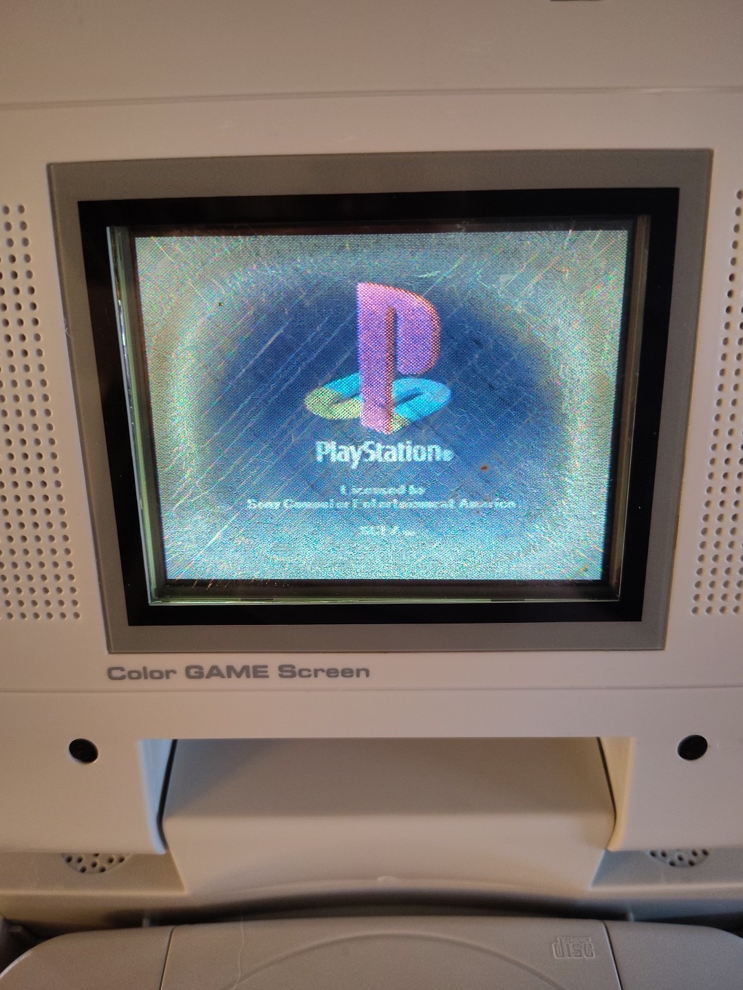 Sony Playstation 1 Console W/ RARE LCD Screen Attachment PS1 No Sound! 1 Game