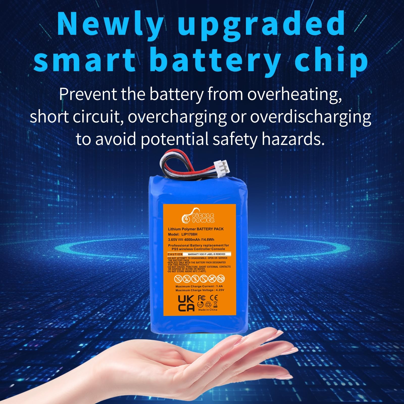 Pickle Power 2 Pack 4000mAh LIP1708 Battery for Sony PS5 PlayStation 5 DualSe…