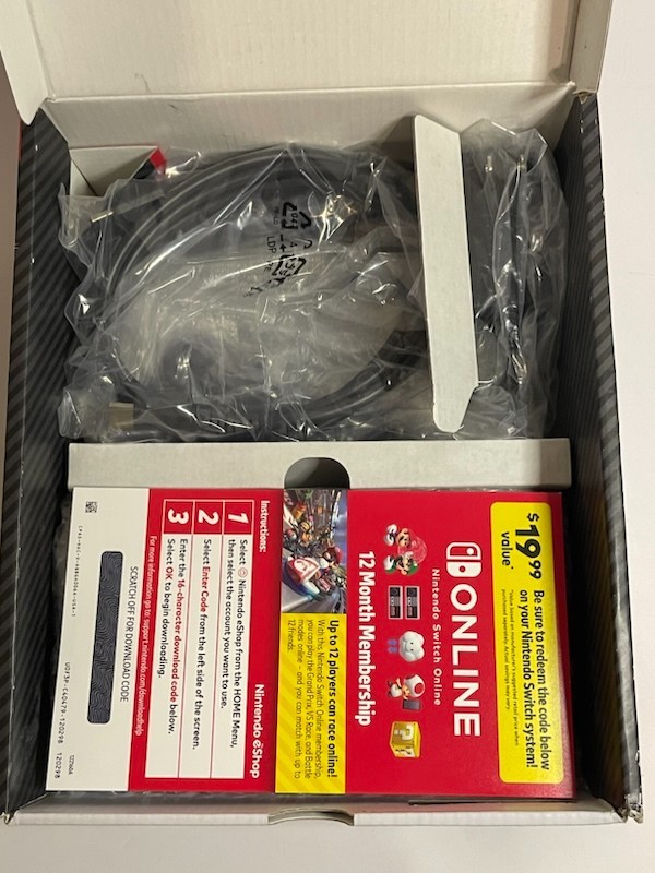 Nintendo Switch OLED Console Smash Bros Bundle W/ GAME Cartridge + 12mo Membersh