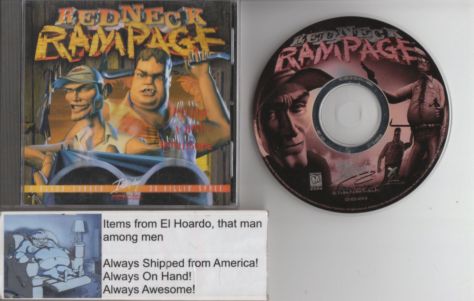 Redneck Rampage PC CD-ROM 1997 Interplay Productions Xatrix Windows 95/DOS