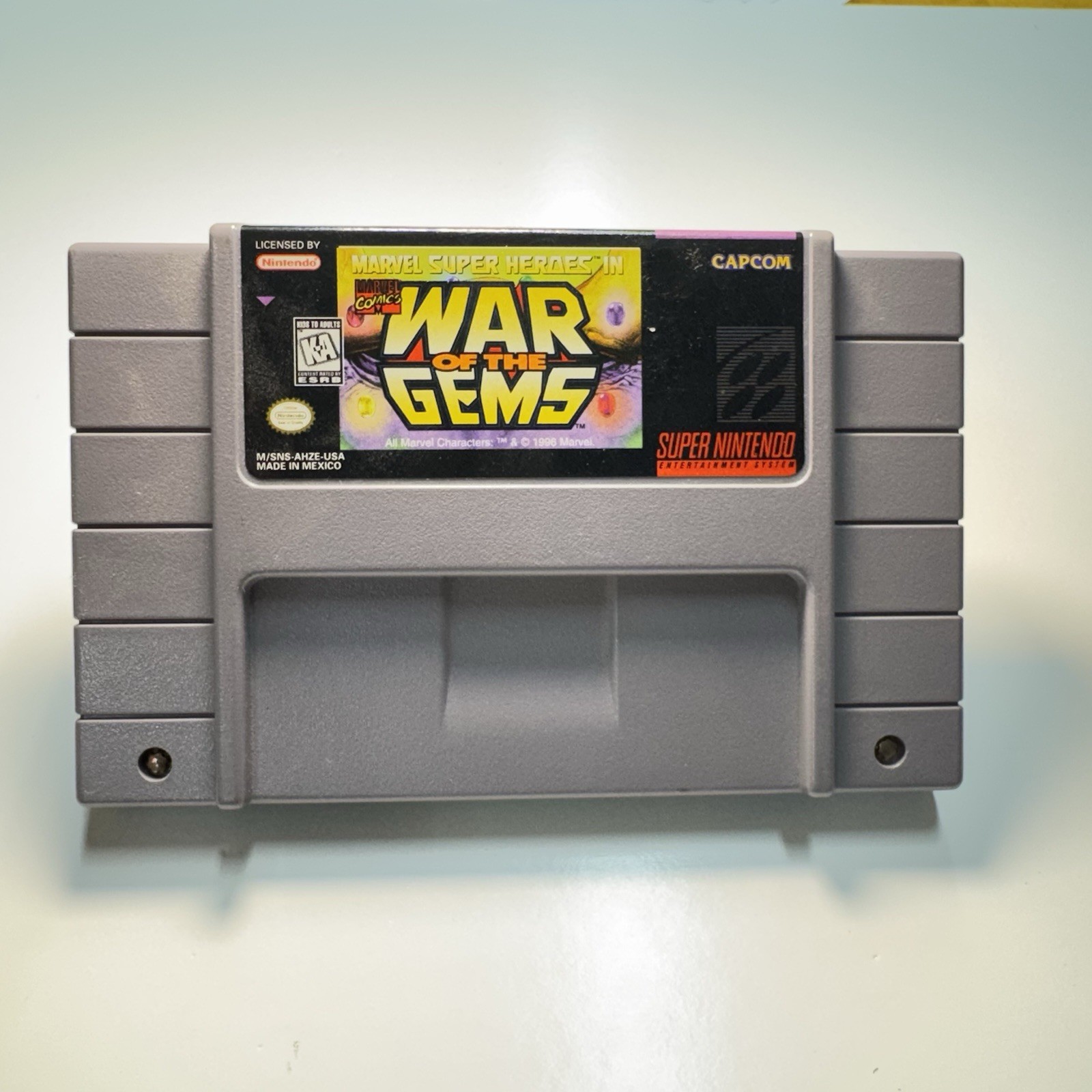 Super Nintendo Marvel Super Heros: War of the Gems Game Cartridge (SNES, 1996)