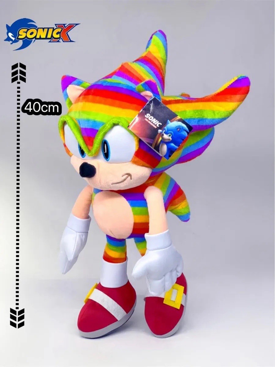 Mexico Rainbow Flag Sonic Plush 15” Sonic The Hedgehog Mexican Bootleg Toy RARE