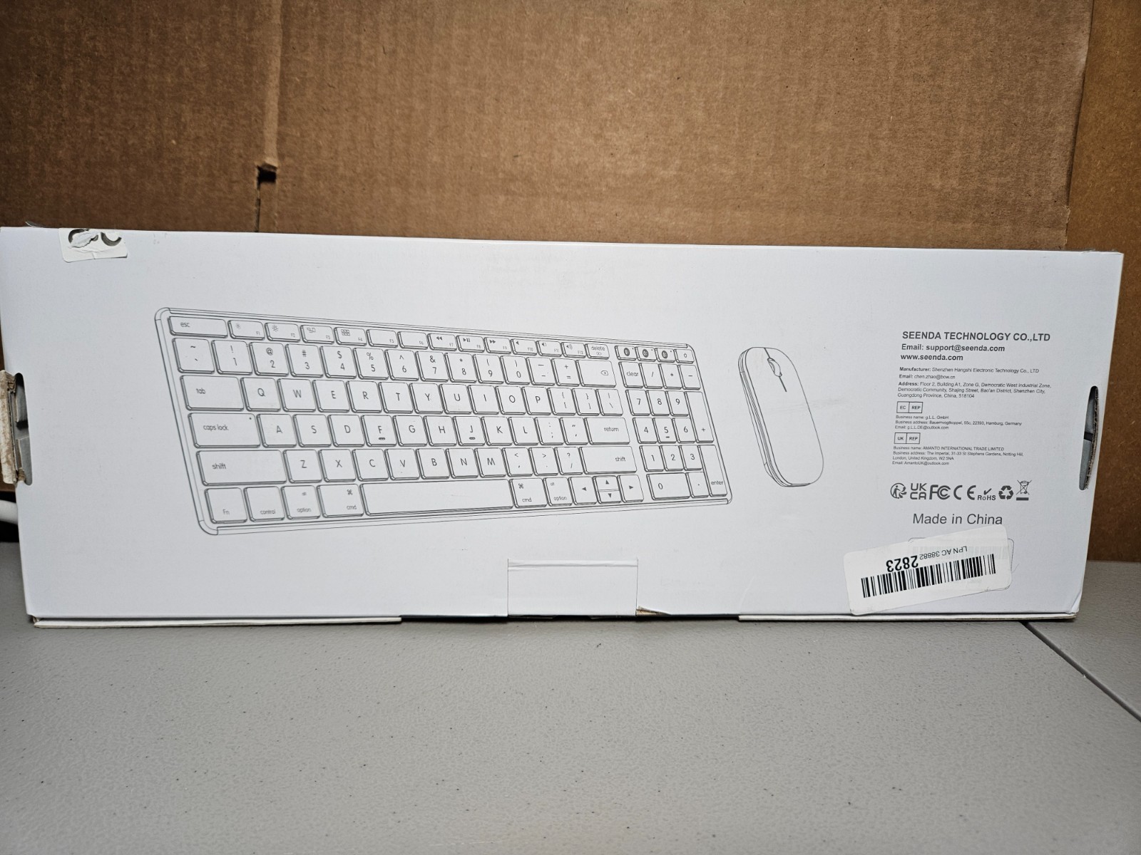 Seenda Wireless Keyboard Mouse for Mac, Multi-Device White Rose Gold New SKM64-2